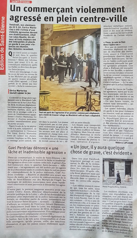 saint etienne stéphanois agression délinquance insécurité racailles justice laxiste centre ville