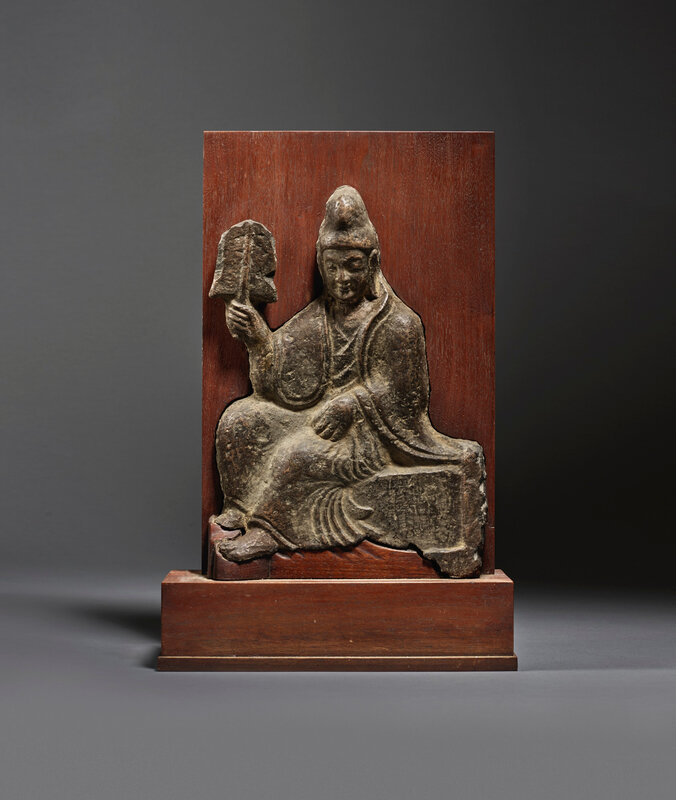 A limestone relief fragment of Vimalakirti, Northern Wei dynasty (386-534)