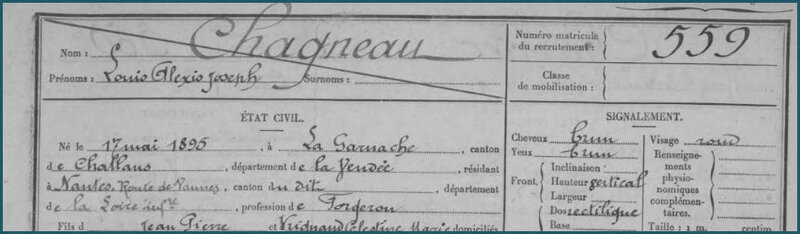 CHAGNEAU Louis Alexis Joseph - FM