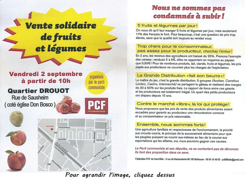 Quartier Drouot - Vente Solidaire de fruits et légumes (PCF)