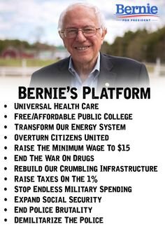 Bernie Sanders for president's platform