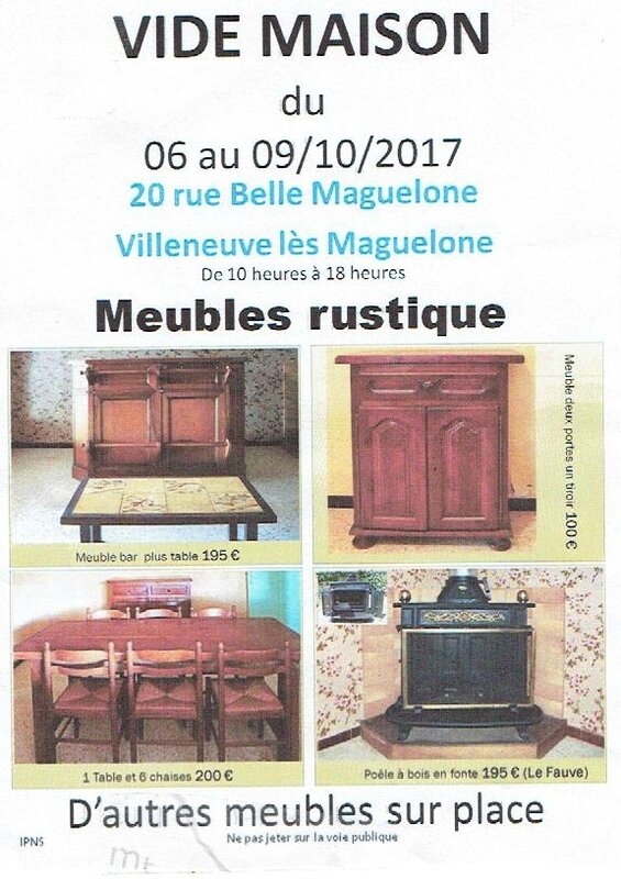 Vente de meubles