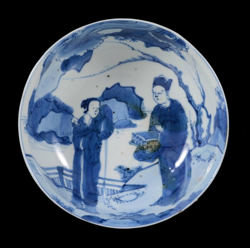 An attractive Chinese blue and white bowl, Wanli (1572-1620)