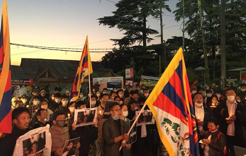 Five-Dharamshala-based-NGOs-hold-a-candle-light-vigil-on-Tuesday-to-highlight-deteriorating-human-rights-situation-in-Driru-County-in-Eastern-Tibet-Phayul-photo-Kunsang-Gashon
