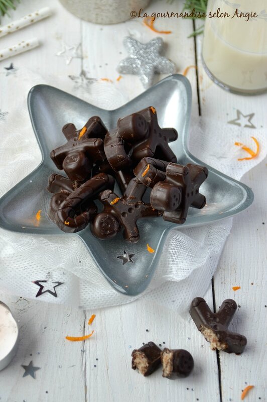 chocolats crus amande et orange vegan noël 1