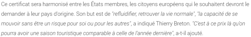 2021 03 28 LCI Voici à quoi ressembera le certificat sanitaire européen 6