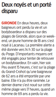 2022 05 18 SO Deux noyés et un porté disparu