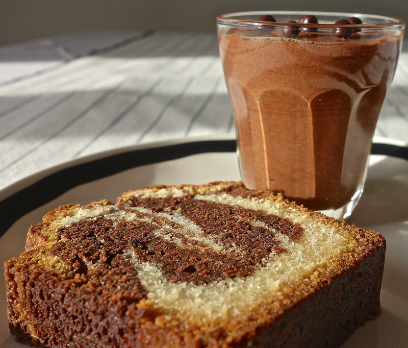 marbré vanille-chocolat - mousse au chocolat