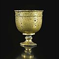 A fine gilt-bronze <b>stemcup</b>, Tang dynasty (618-907)