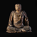 An Important and Exceptionally Rare Large Wood Figure of a Bodhisattva, <b>Jin</b> Dynasty (1115 – 1234 AD)