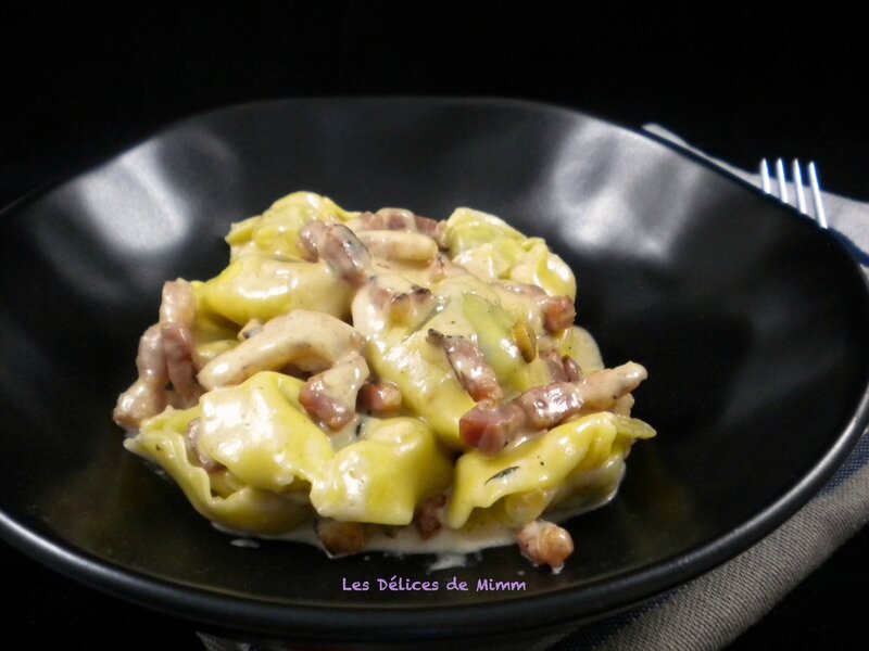 Tortellini à la crème de parmesan et aux lardons fumés 3