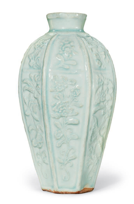 A molded Qingbai octagonal vase, Southern Song- early Yuan dynasty, 13th century