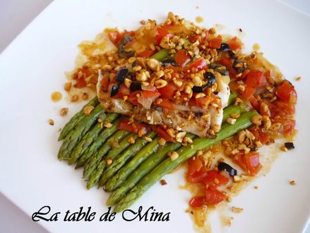 recettes Cabillaud au citron confit, olives noires et légumes printaniers