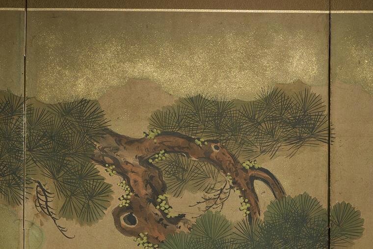Six panel Japanese byobu (Screen with birds), mid 19th century d3
