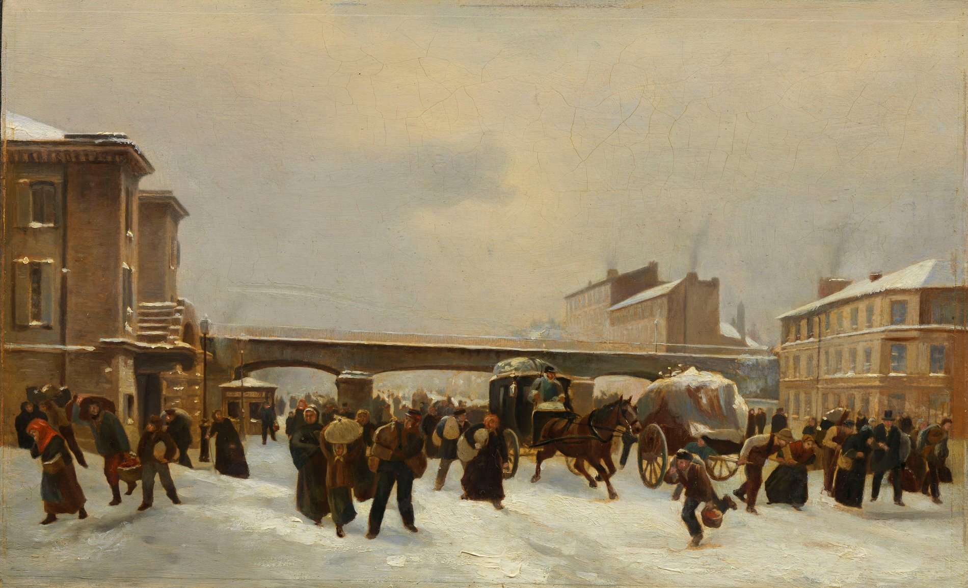 Decaen et Laporte, Habitants de la rive gauche fuyant le bombardement