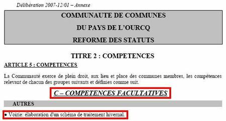 Extrait statuts CCPO - Voirie - élaboration d'un schéma de traitement hivernal