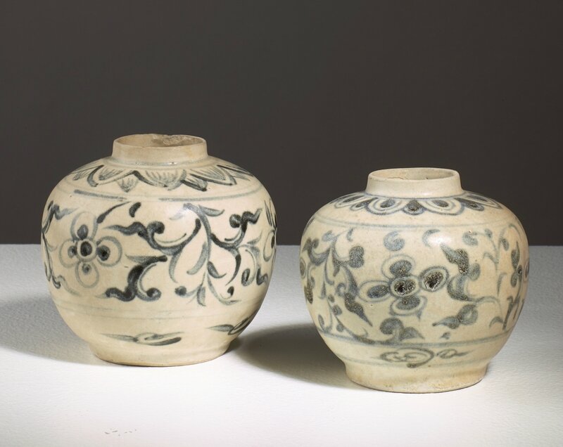 Lot de deux pots, Vietnam, dynastie des Lê, 15-16°siècle