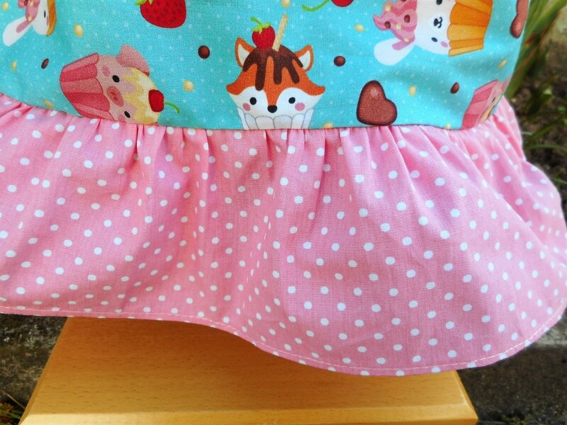 Robe 12-18 mois animaux cupcakes pois bas