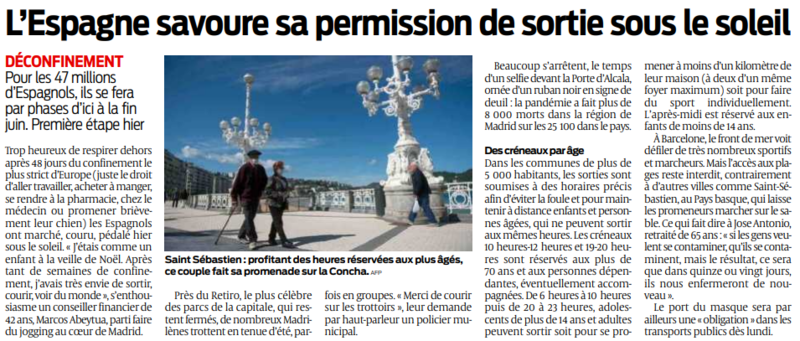 2020 05 03 SO L'Espagne savoure sa permission de sortie sous le soleil