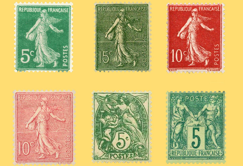 Timbres CPA Bouquet