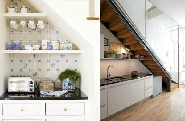 escalier-espace-stockage-petite-cuisine