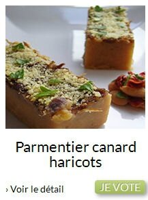 Bouton vote parmentier canard aux haricots blancs