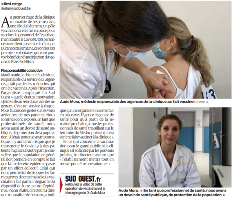 2021 01 13 SO Vaccination lancée à la clinique de Lesparre2