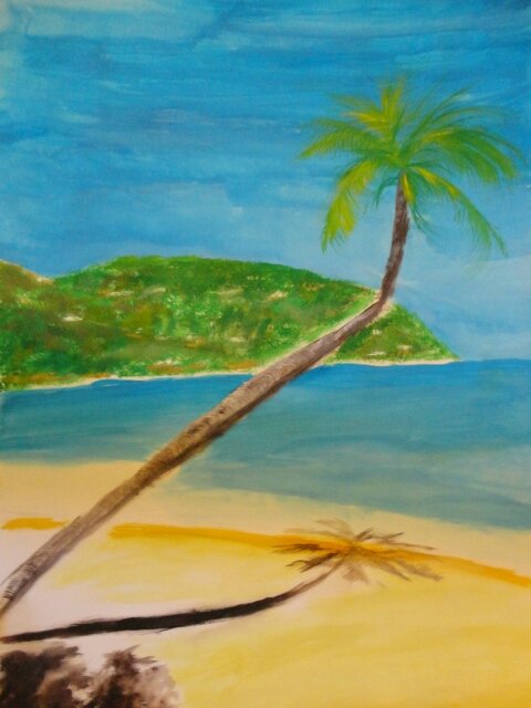 Un palmier sur la plage... Eh oui, je sais, ça fait rever, en hiver...