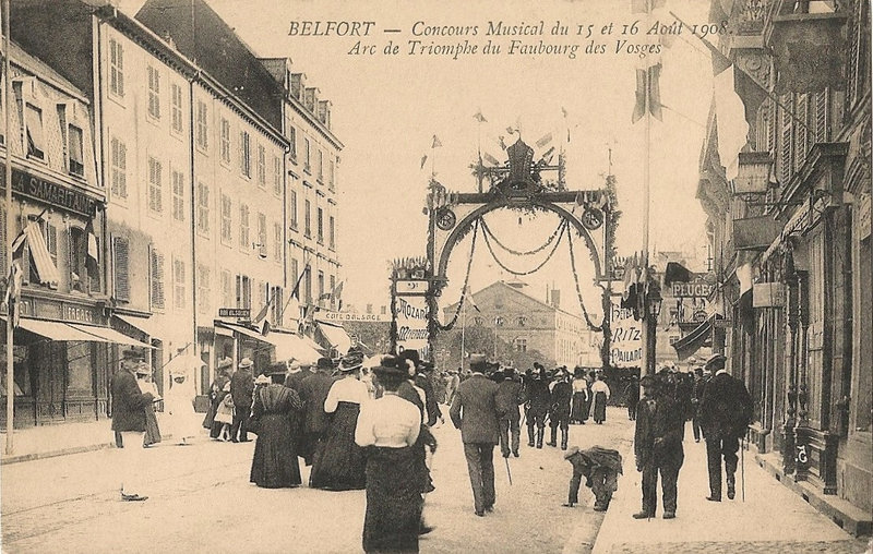 1908 08 15 & 16 Belfort CPA n°5 Arc Triomphe Fbg Vosges