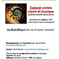 <b>cabaret</b> contes et musique /scène ouverte au Midi/Minuit (Grenoble)