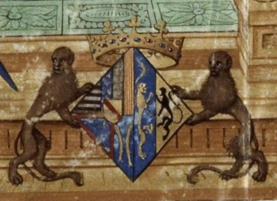 Armoiries de Philippe de Gueldre dans la Vita Christi (cliché commons.wikimedia.org)