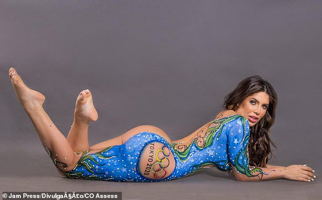Brazilian Miss BumBum models cheer on their country in the Olympics by posing nude in BODY PAINT