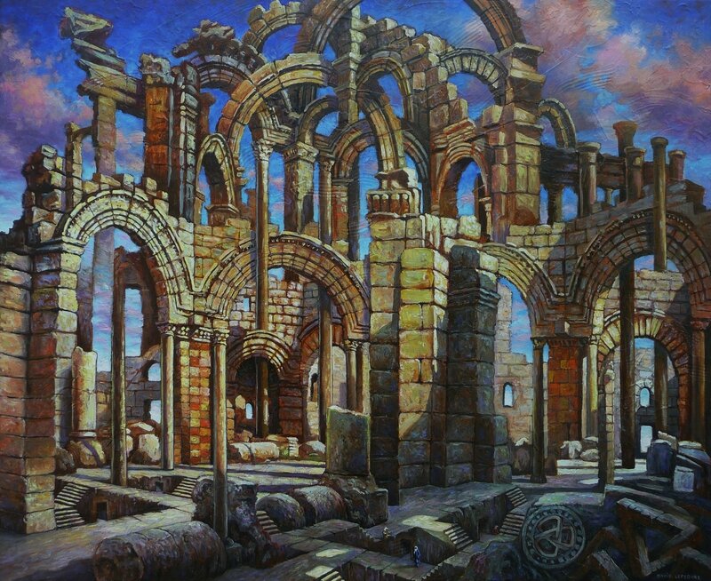 David LEFEBVRE, Ruines aberrantes II, huile sur toile, 60x73cm