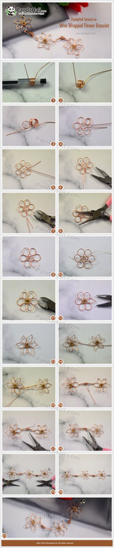 5-PandaHall-Tutorial-on-Wire-Wrapped-Flower-Bracelet