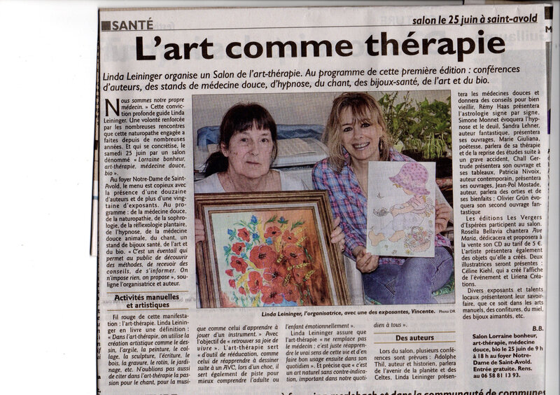 21 Juin article Art -thérapie RL St Avold