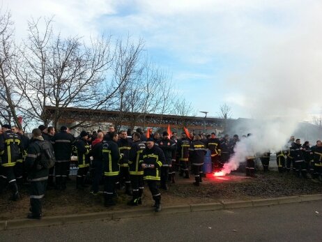 Les pompiers de Haute-Savoie en grève