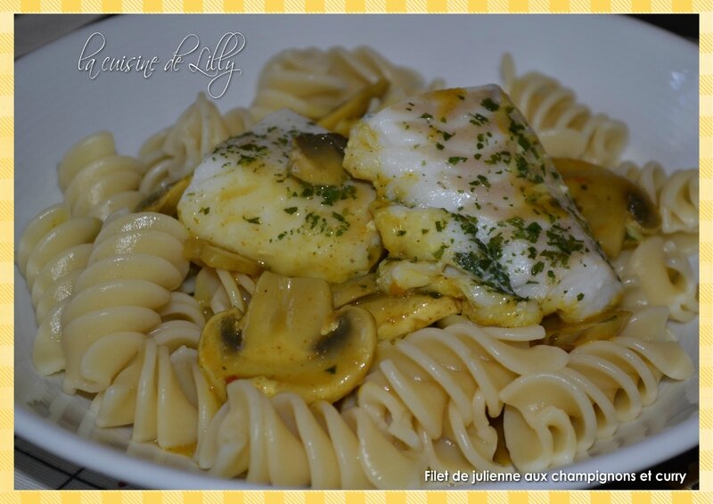 Filet de julienne aux champignons et curry