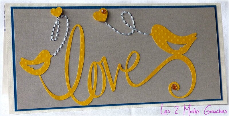 carte porte-billet love avec broderie