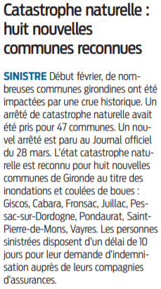 2021 03 29 SO Catastrophe naturelle huit nouvelles communes reconnues