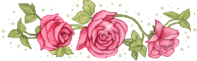 Gif barre animée trois roses rose vif 287 pixels