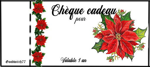 cheque cadeau Noel poinsettia vierge