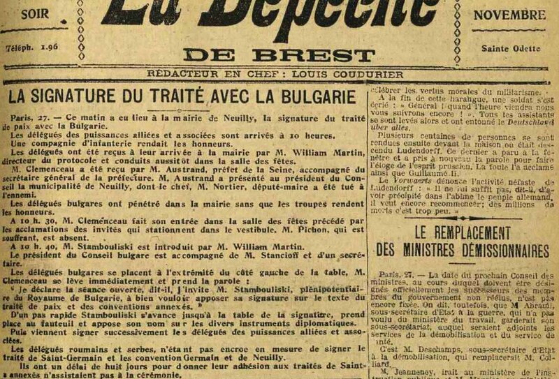 Dépèche de Brest 27 10 1919