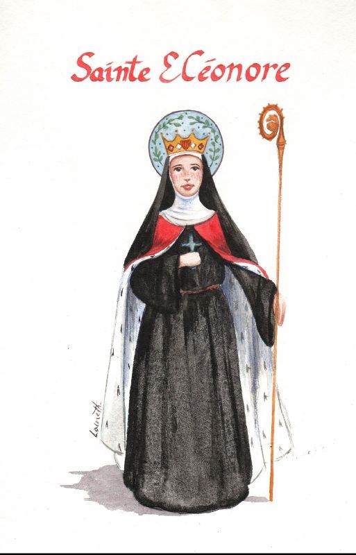Aquarelle de sainte eléonore de Provence, reine d