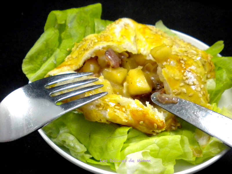 Feuilletés au camembert, pommes et lardons 3