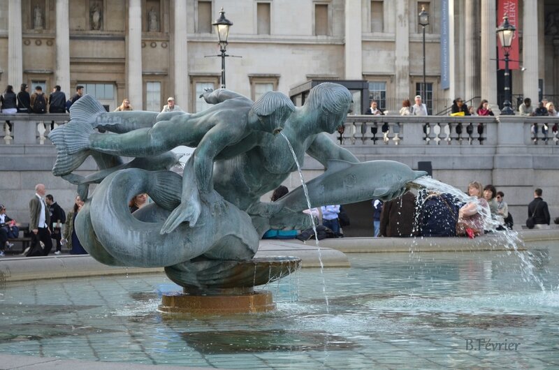 Royaume uni - Londres - Trafalgar square Fontaines