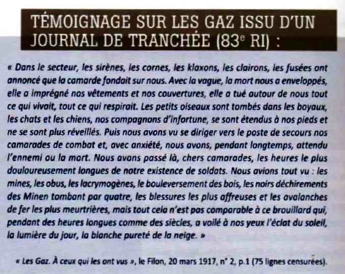 Témoignage sur les gaz