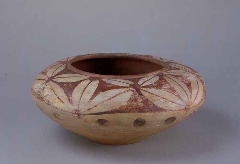 Painted pottery bowl, Neolithic Qingliangang culture (5400 - 4400 BC), high 11