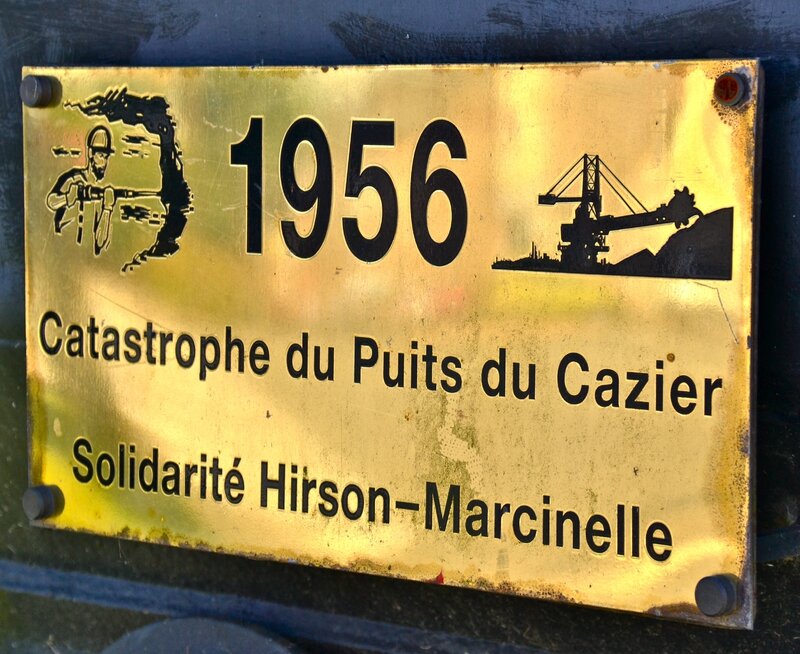 MARCINELLE BOIS DU CAZIER WAGONNET HIRSON 2016 plaque