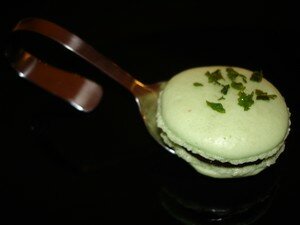 Macarons choco-menthe glaciale recettes dessert Mousse aérienne à la mangue et paillettes de menthe poivrée