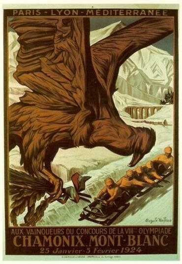 CPA JO 1924 Chamonix Affiche 01